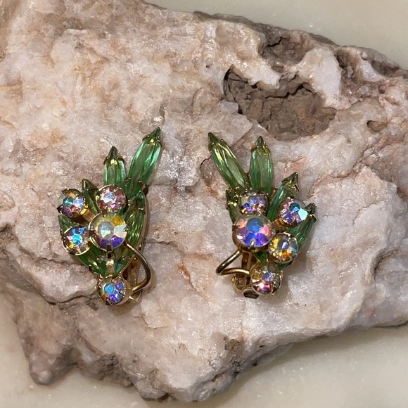 Lime Green Clip On Earrings - Picture 3 of 8